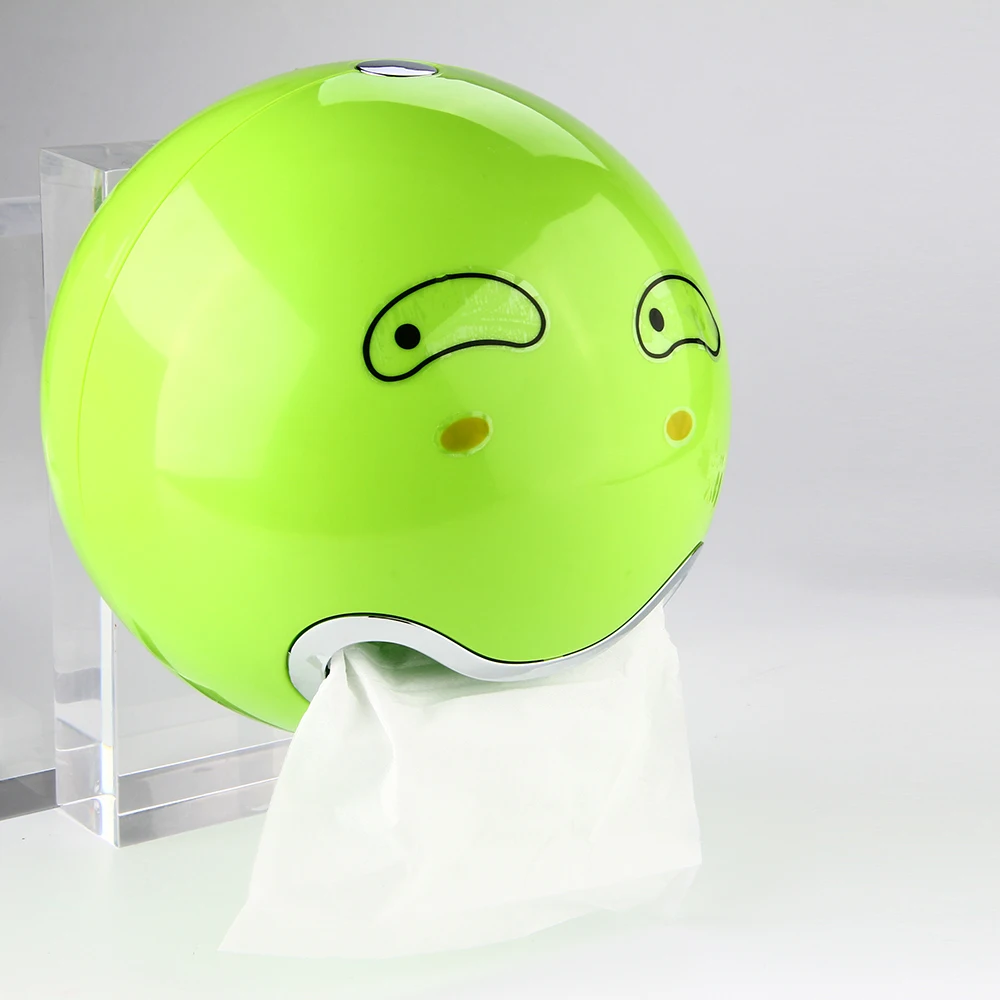 Cute Emoji Tissue Box with Creative Stikers Wall Mounted Tissue Rack