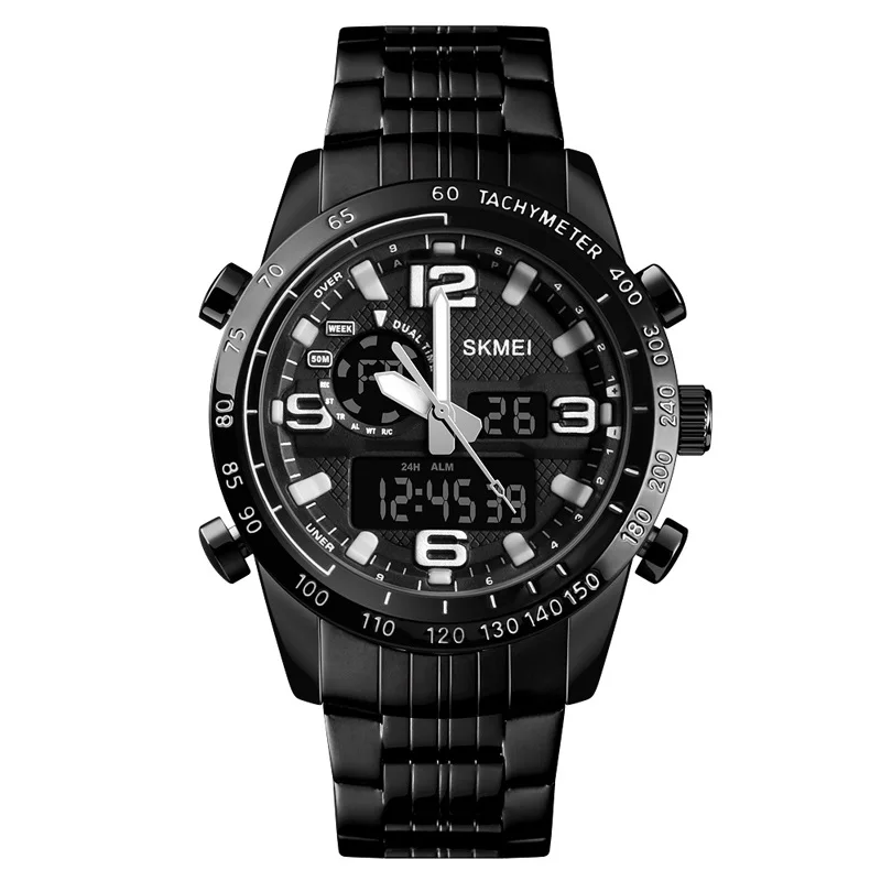 

New Men's Watch Top Brand SKME Digital Wristwatch Double Time Luminous Bracelet For Men Fashion Stopwatch Clock Mens Watches