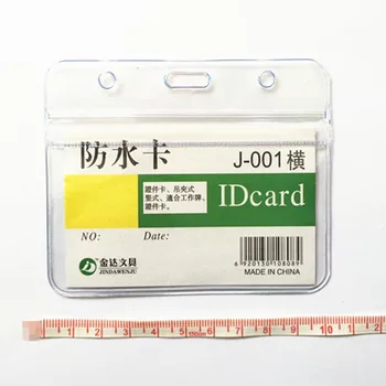 

50pcs/lot Waterproof Transparent PVC ID Business Name Card Badge Holder Horizontal With Ziplock Office School Company Stationery