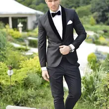 JacketPantTie 2 шт best продажи Black2016High качество один Buttton воротником моды Для мужчин костюмы костюм Homme Terno Maculino