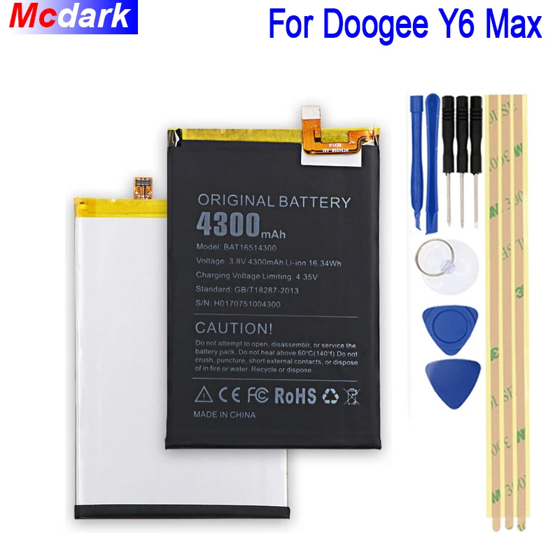 Аккумулятор большой емкости на 4300 мА · ч Для Doogee Y6 Max аккумулятор аккумуляторная