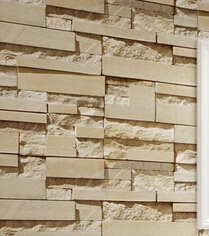 Стиль 3D Роскошные Деревянные блоки эффект корчиневый камень кирпич 10 м виниловые обои, рулон гостиной задний план настенные изображения стена бумага - Цвет: Цвет: желтый