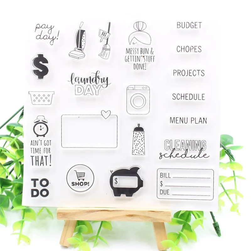 

KSCRAFT Menu Plan Transparent Clear Silicone Stamps for DIY Scrapbooking/Card Making/Kids Fun Decoration Supplies 600