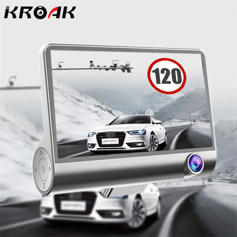 

4.0" Car DVR Camera Dual Lens With Rear View Registrar Three Camera Night Vision Car DVRs Video Dashcam Camcorder