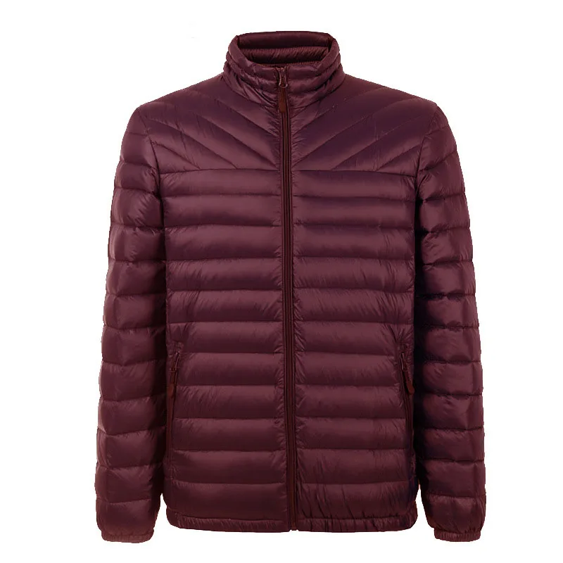 White Duck Down Jacket Men Ultralight Down Jacket Outdoors Stand Collar