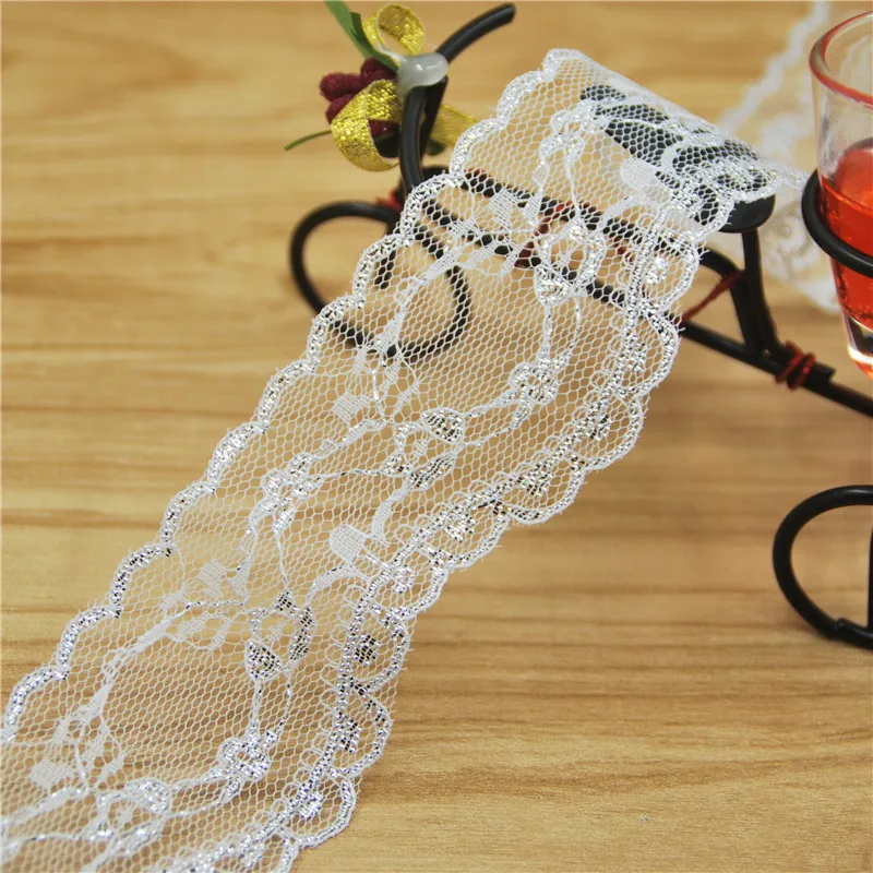 Top Sale Elegant 50mm Silver Lace Fabric Trim Cheap Lace