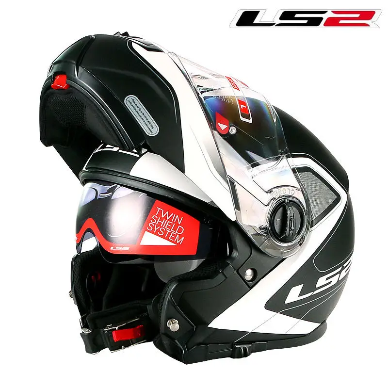 LS2 FF325 флип-ап мото rcycle шлем модульный мото rbike LS2 шлем с двойным солнцезащитным экраном гоночный шлем LS2 КАСКО Мото шлем - Цвет: Black cover