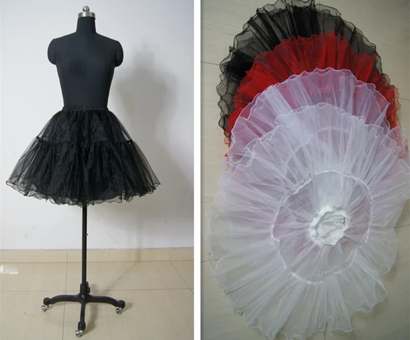 

Stock 4 Color Crystal Yarn Cocktail Prom Party Crinoline Petticoat Slips Skirts TUTU in Black, Red,white,Ivory