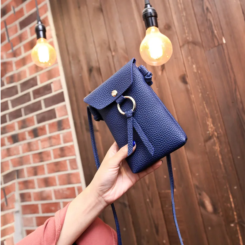 XZXBBAG النساء بو الجلود حقيبة ساع الهاتف الخليوي المصغر جيب الهاتف المحمول الحقيبة الطلاب Crossbody حالة فتاة صغيرة حقائب كتف