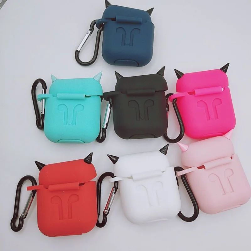 

Soft Silicone Case For AirPods Earphone Bluetooth Wireless Headphone Protective Cover for Apple Airpods Accessories With Hook