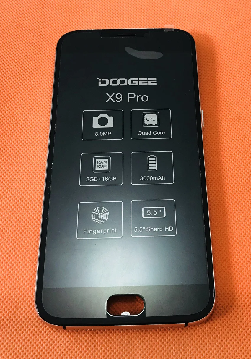  Used Original LCD Display Screen + Touch Screen + Frame for DOOGEE X9 Pro MTK6737 Quad Core 5.5