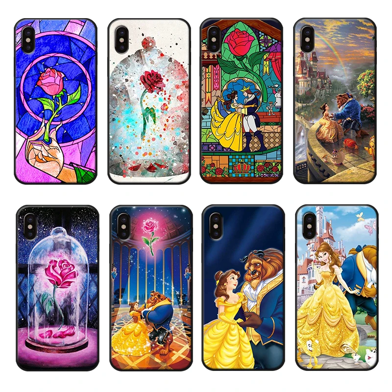 Чехол для телефона Beauty Beast Rose iphone7 8 Plus милый роскошный силиконовый чехол iPhone8 6 6s X XR