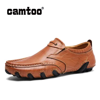 

CAMTOO New Shoes Men Genuine Leather Casual Shoes Handmade Man Fashion Driving Shoes High Quality Flats Loafers Soft Moccasins