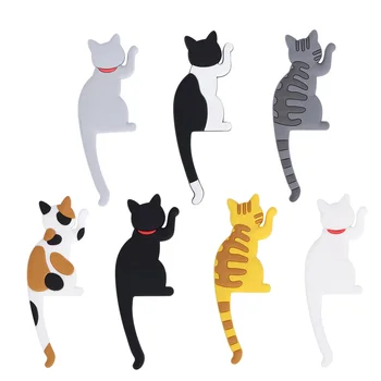 

Lovely Multifunctional Cartoon Cat Fridge Magnets Hooks Cute Refrigerator Sticker Magnet Button Message Sticker Home Decor