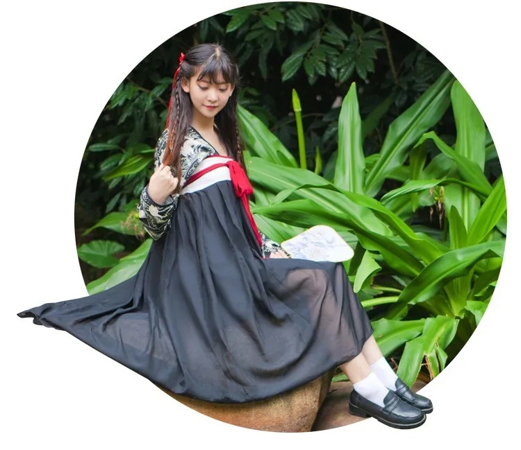 

Chinese Tradition Style Jade Hare-the moon Rabbit Printing Vintage Dress 2pcs Set Long Sleeves Tops+Dress Mori