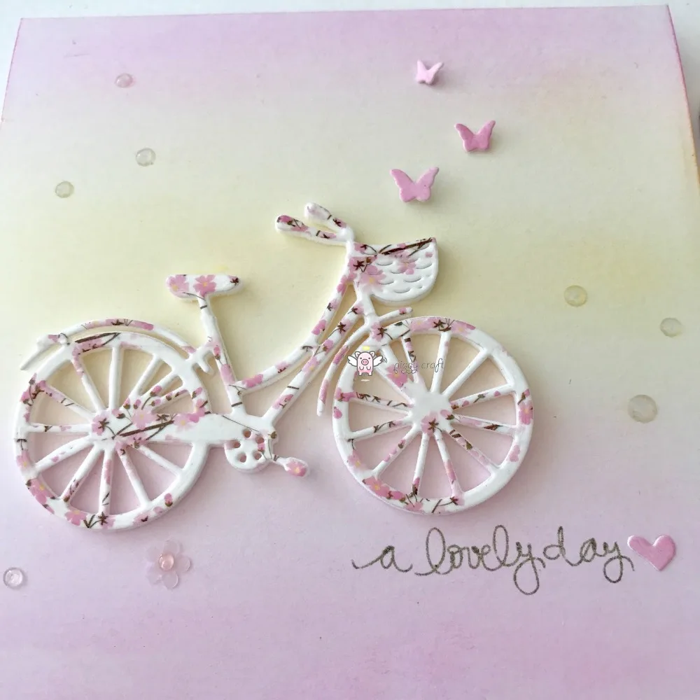 

Mmao Crafts Metal Steel Cutting Dies New Love butterfly bicycle Stencil For DIY Scrapbooking Paper/photo Cards Embossing Dies