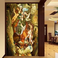 Индивидуальный размер ПВХ самоклеющиеся декоративные матовые личные витражи оконные пленки Иисуса Христа 801