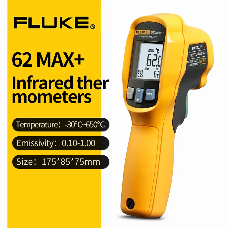 FLUKE инфракрасный термометр 59 MT4MAX F62MAX Высокая точность бытовой выпечки температура пистолет - Цвет: F62 MAX PLUS