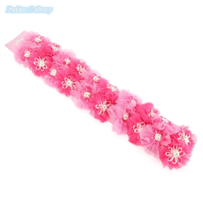 10pcs//set Girl/'s Cute Hello Kitty Flower Hair Ring Rope Hairpin Jewelry Set Rose