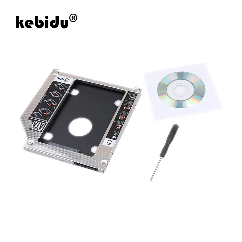 

kebidu 9.5mm Second HDD Caddy 2nd SATA 3.0 Hard Disk Drive 2.5" SSD Case Enclosure for Apple Macbook Pro Air etc CD DVD ROM