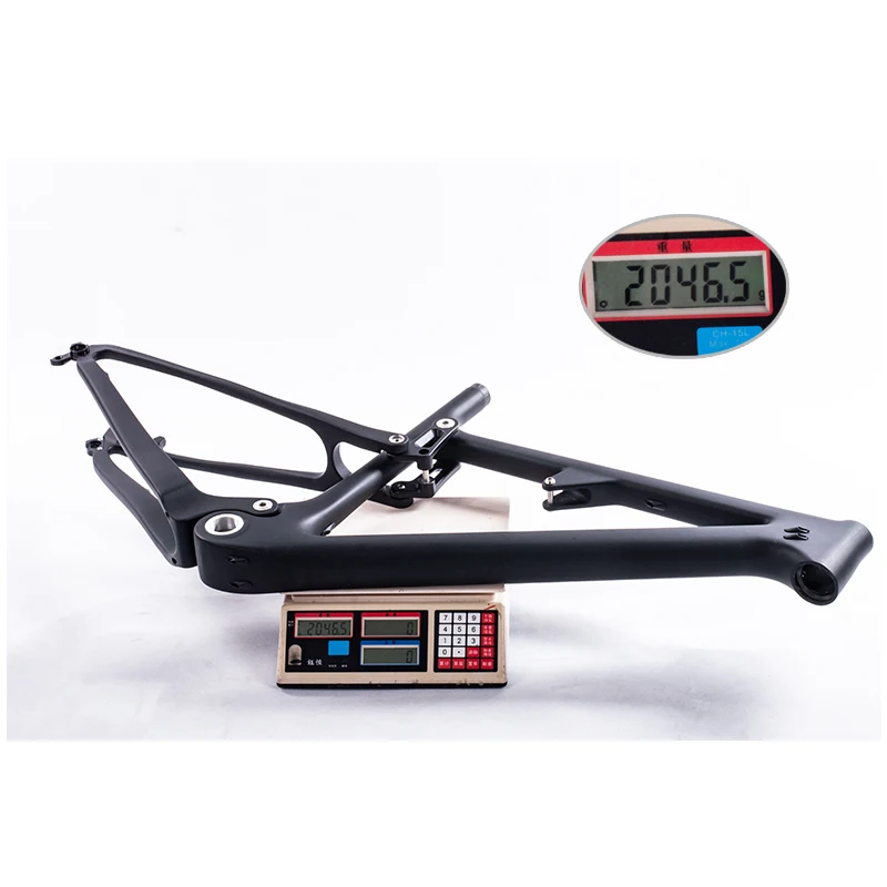 Discount CARBOMANIA Full Suspension Carbon Mountain Bike Frame in Shock 165*38mm travel 100mm Bicycle BOOST 148*12mm 29er MTB Frame 2019 5