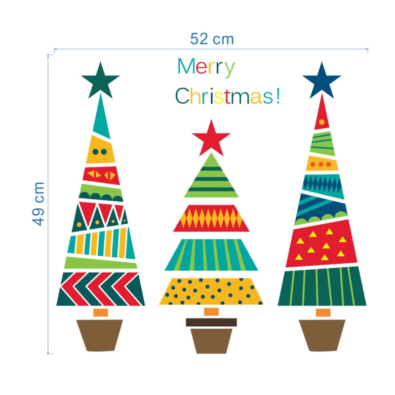 Merry Christmas Tree Star наклейки на стену для дома наклейки для гостиной украшения DIY ПВХ фестиваль окна