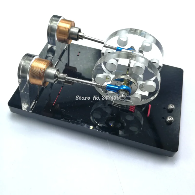 

Double cylinder engine model of solar array electromagnetic creative gift ornaments