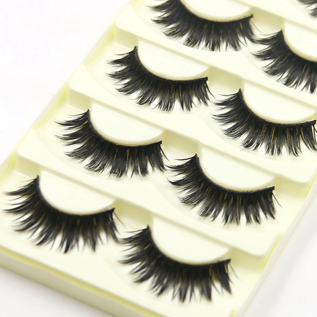 5Pair Thick Fake Eyelashes Natural False Eyelashes Volume Lashes