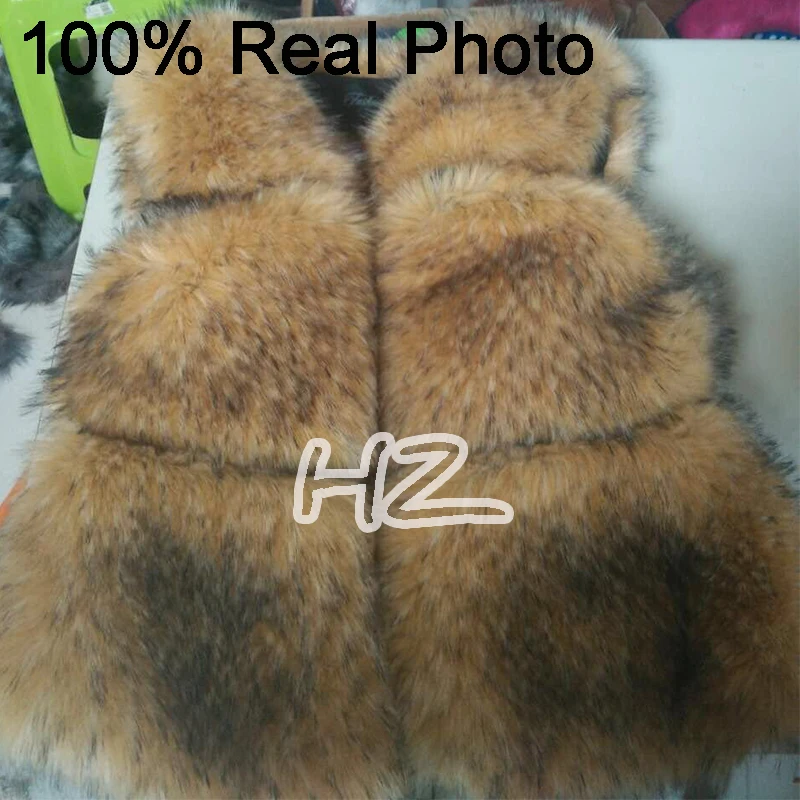 Женский жилет из искусственного меха короткий енота PC147 новое поступление|faux fur