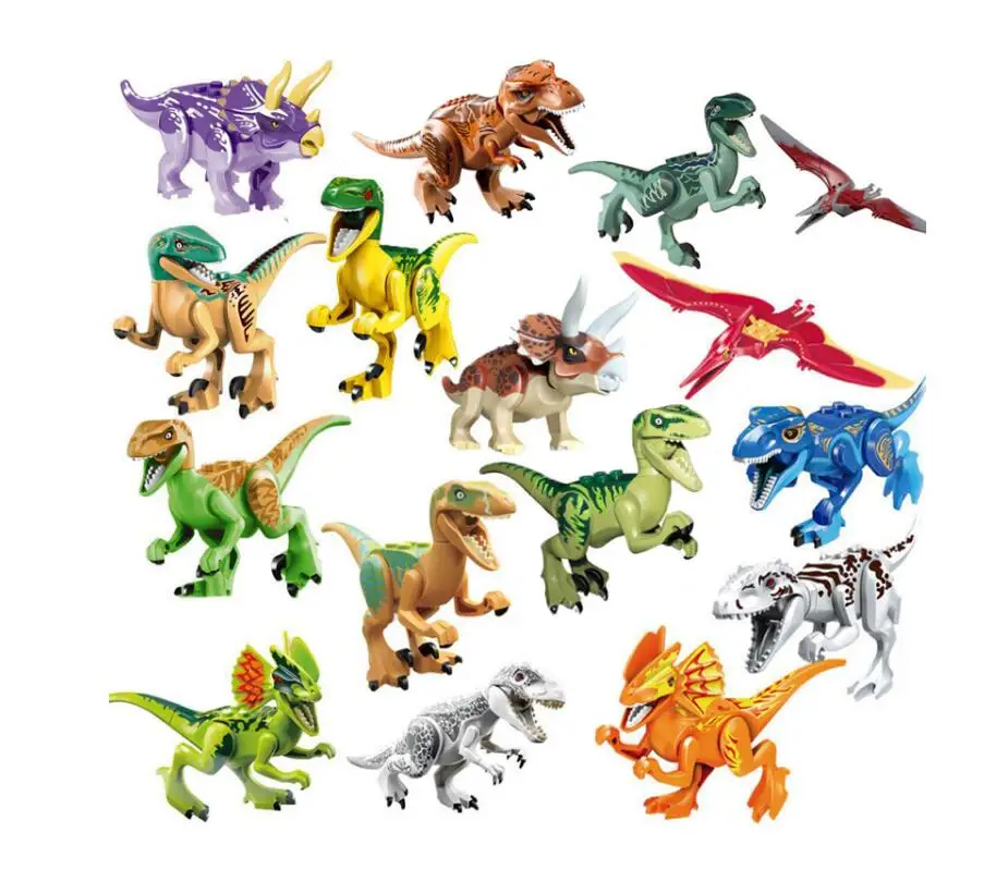 16Pcs lot Dinosaurs of Jurassical World Figures Movie Building Blocks Models Building Toys Gift Best Gifts