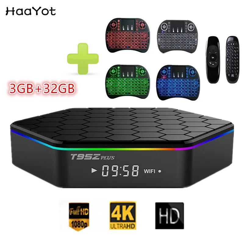 HAAYOT T95Z Plus Amlogic S912 3 ГБ 32 Восьмиядерный ТВ бокс 2 4G/5G WIFI Bluetooth 4 0 4K H.265 Android 7 1 Медиаплеер