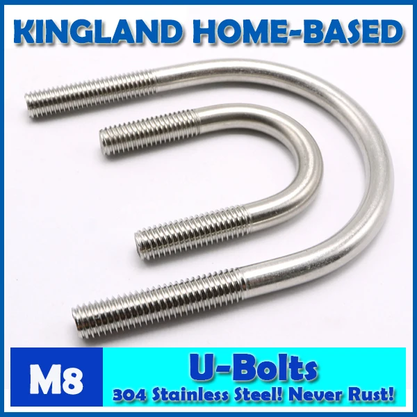 

M8 U-Bolt 304 Stainless Steel U Bolt U Type Pipe Clamp Stirrup Screw