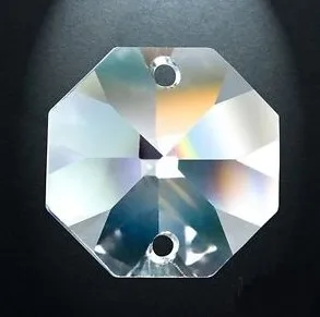

125pcs/lot 18mm/20mm/22mm/24mm crystal glass FLOWER CUT octagon beads in 2 hole for home decoration accessories lamp part prism