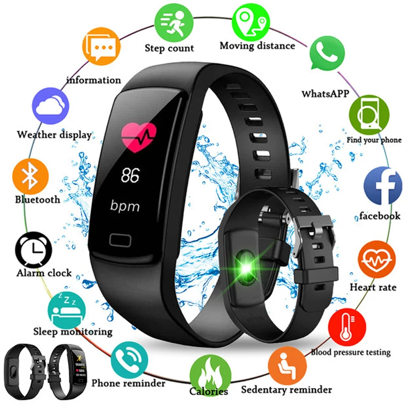 

Smart Bracelet Y9 Sport Wristband Heart Rate Monitor Activity Fitness Tracke waterproof Smart Watch Me Band for IOS PK Mi Band 3