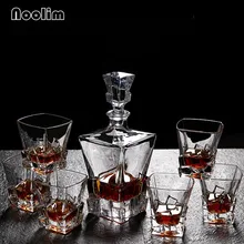 NOOLIM высшего класса хрустальный стеклянный графин для виски вина с винными чашками, набор для бара винных бутылок