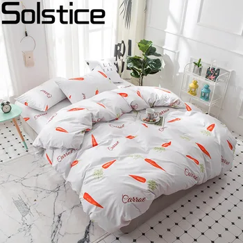 

Solstice Home Textile Child Boy Bedlinen King Full Single Bedding Set Carrot Cartoon Girl White Duvet Cover Bed Sheet Pillowcase