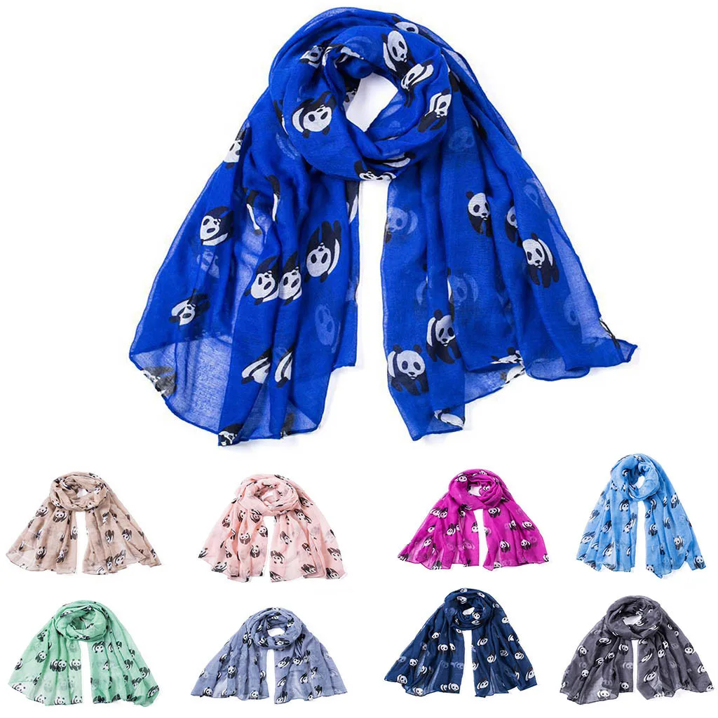 

Feitong Winter Women Lady Warm Fashion Cartoon Panda Pattern Cute Scarf Wrap Shawlbufanda mujer Scarf Women Poncho Sjaal