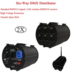 2 шт./лот DMX512/1990 Splitter усилителя DMX сигнал повторителя 6DX 110 В 230 В XLR Pin3 с одним Вход UL DMX сигнала дистрибьютор