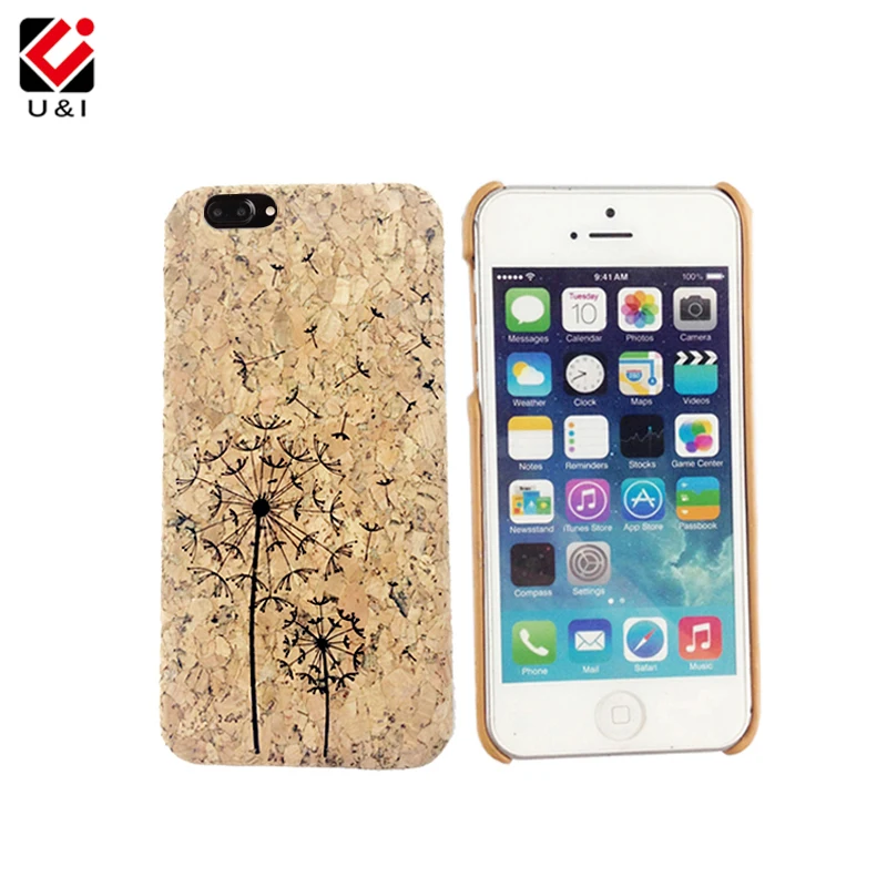 Luxury Laser Engrave Natural Cork Wood Case Cover Cell Phone Capa Blank
