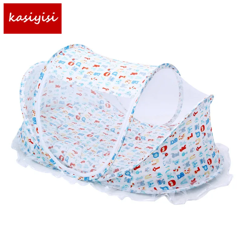 

Bed Linings Three-piece Mosquito Net Foldable Baby Crib With Mosquito Net Autumn Winter Baby Bed with Mattress Pillow