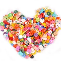100Pcs Mixed Cartoon Dyed Shank Flatback Plastic Buttons For Clothing Kids Coat Boots Sewing Accessory Scrapbook DIY Craft M1895 1