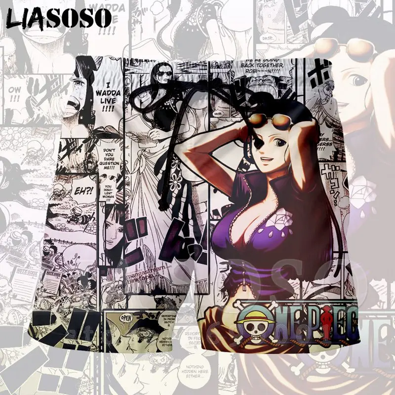 

LIASOSO 3d Print Japan Anime One Piece Nico Robin Nami Sexy Cute Girl Men's Shorts Beach Casual Summer Shorts Good Quality X1350