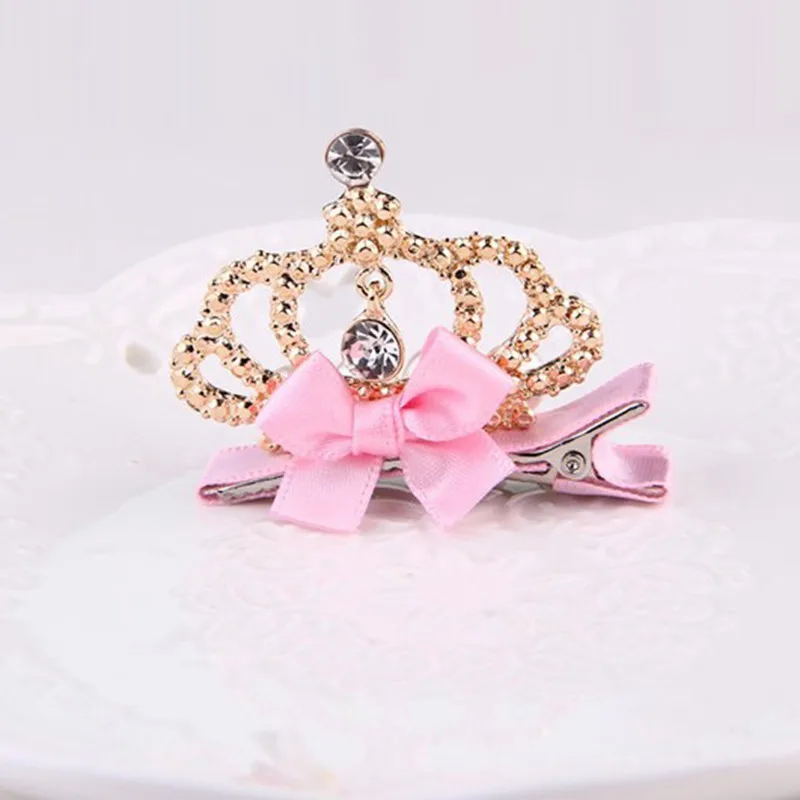 Buy Shiny Crown Hair Clip With Big Rhinestone Bow