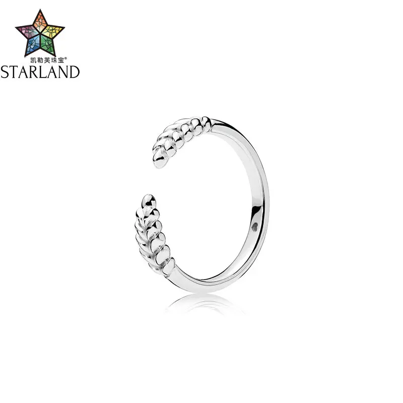 

Starland 2019 Original Simple 925 Sterling Silver Leaf type and open Ring Fit Valentine's Day present Women Jewelry