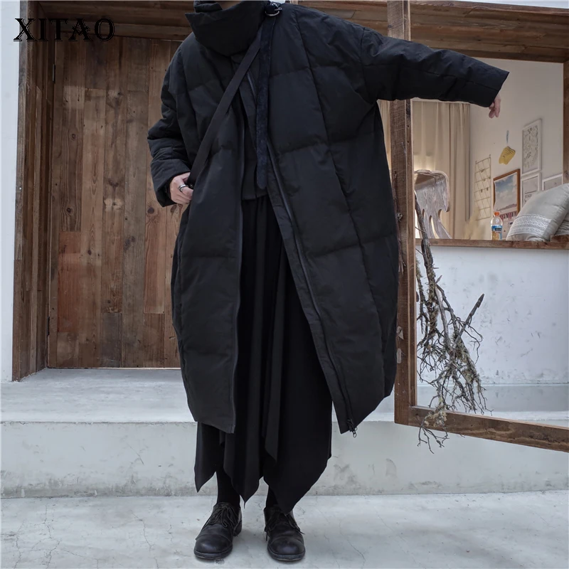 [XITAO] Winter 2018 Korea Fashion Women Stand Collar Full Sleeve Pocket Coat Female Solid Color Long Casual Down Coat LYH1864