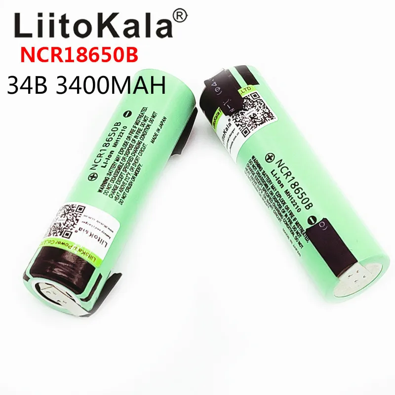 

2019 Liitokala new original NCR18650B 3.7V 18650 3400mAh 18650 rechargeable lithium battery + DIY nickel piece