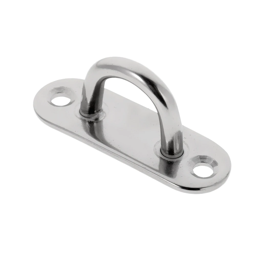 High Strength 304 Stainless Steel 5mm / 6mm / 8mm Oblong Pad Eye Plate Marine Boat Sailing Rigging Sail Kayak Yacht Sunshades