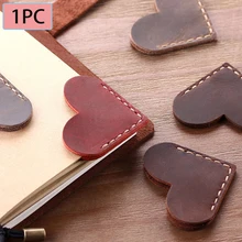 1 шт. винтажные треугольные закладки в форме сердца, кожаные мини Угловые закладки, маркер для страниц ручной работы, Канцтовары для записей, подарок, школьные принадлежности