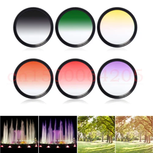 30mm Graduated Filter Gradual Red Blue Purple Orange Pink Green Yellow UV Lens Screw Mount For lens filter | Электроника