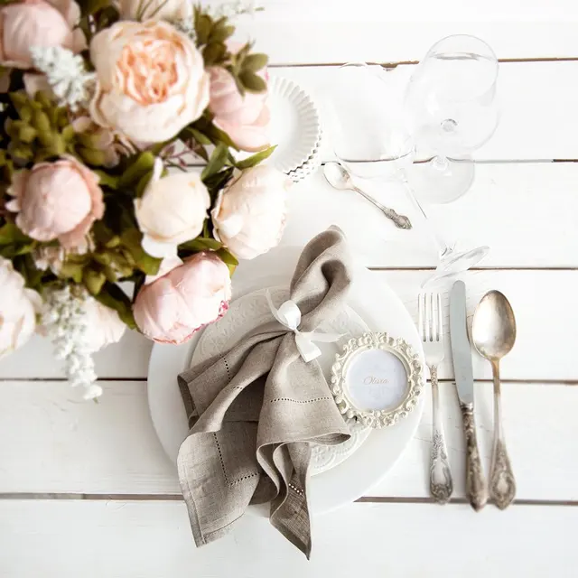 6 Pieces White Hemstitch Napkins Cocktail Napkin For Party Wedding Lace Napkin Table Cloth Linen Napkins Cotton Napkin 3